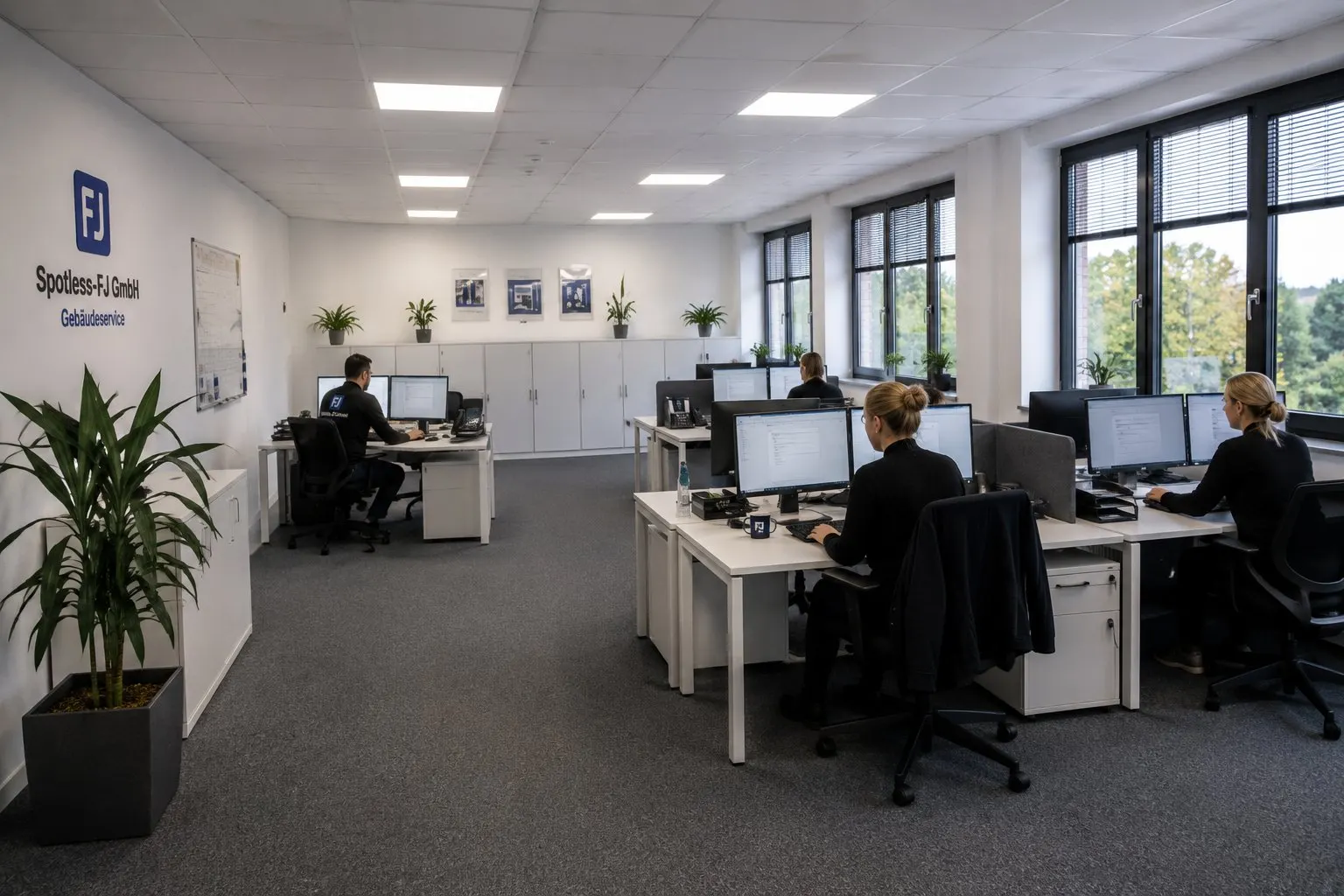 Innendienst der Spotless FJ GmbH bei der Einsatzplanung